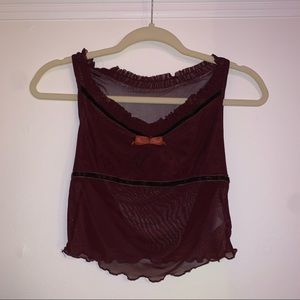 Y2K maroon cropped tank top